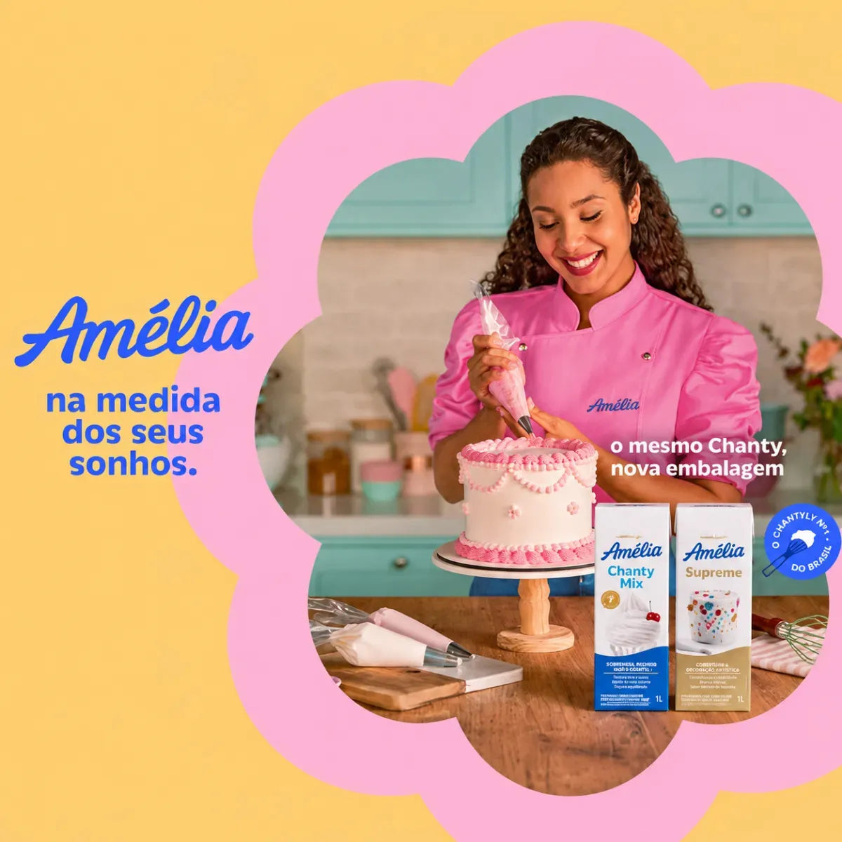 Creme Chantilly Baunilha Amélia Chanty Mix Supreme Caixa 1l