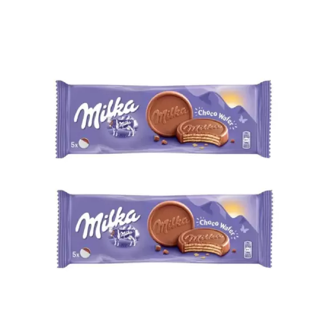 Biscoito Milka Choco Wafer Chocolate ao Leite  2x150g