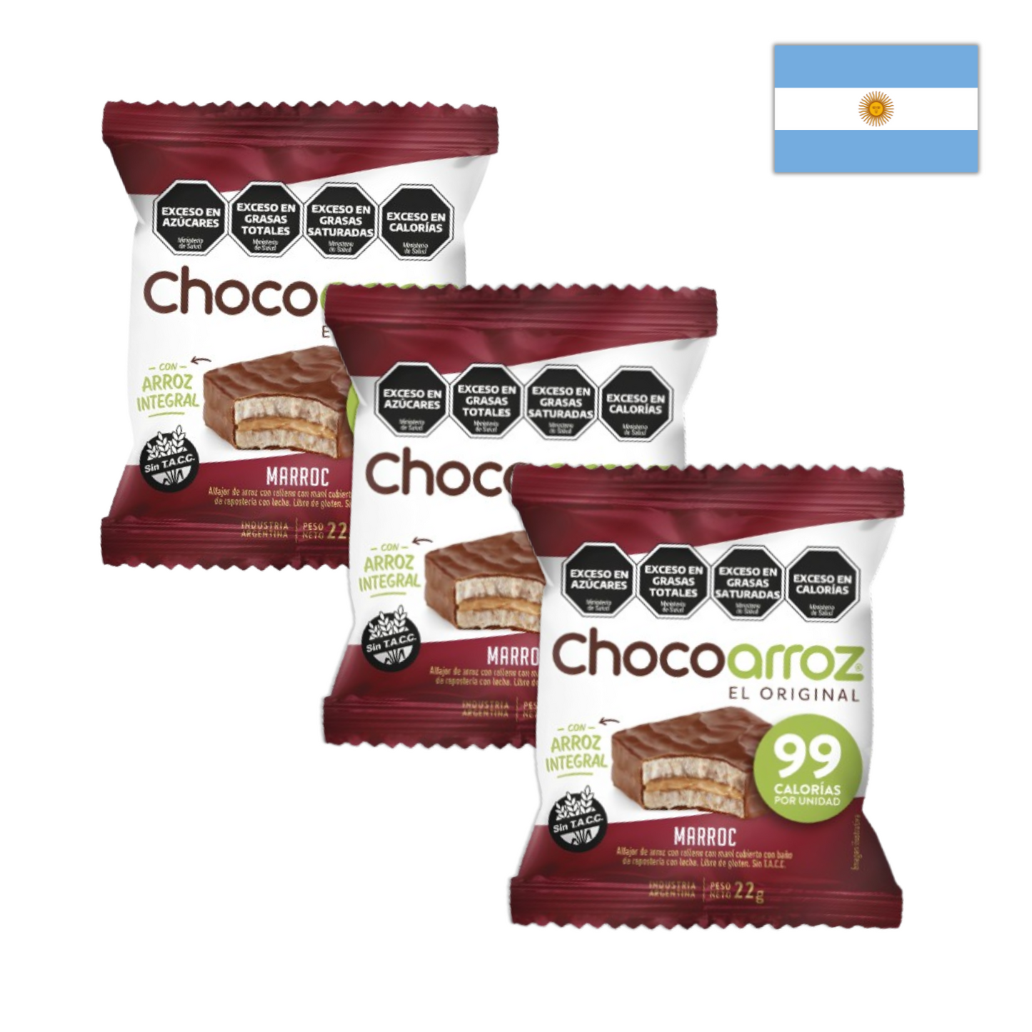 ChocoArroz Alfajor: Marroc (3x22g)
