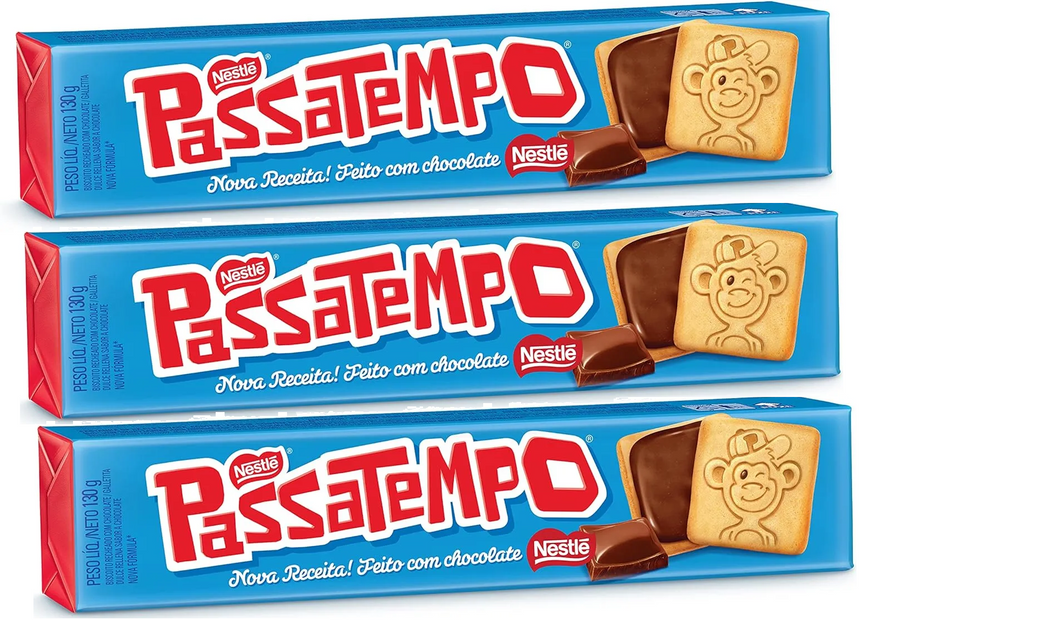 Biscoito Passatempo Recheado Chocolate 3 x 130g