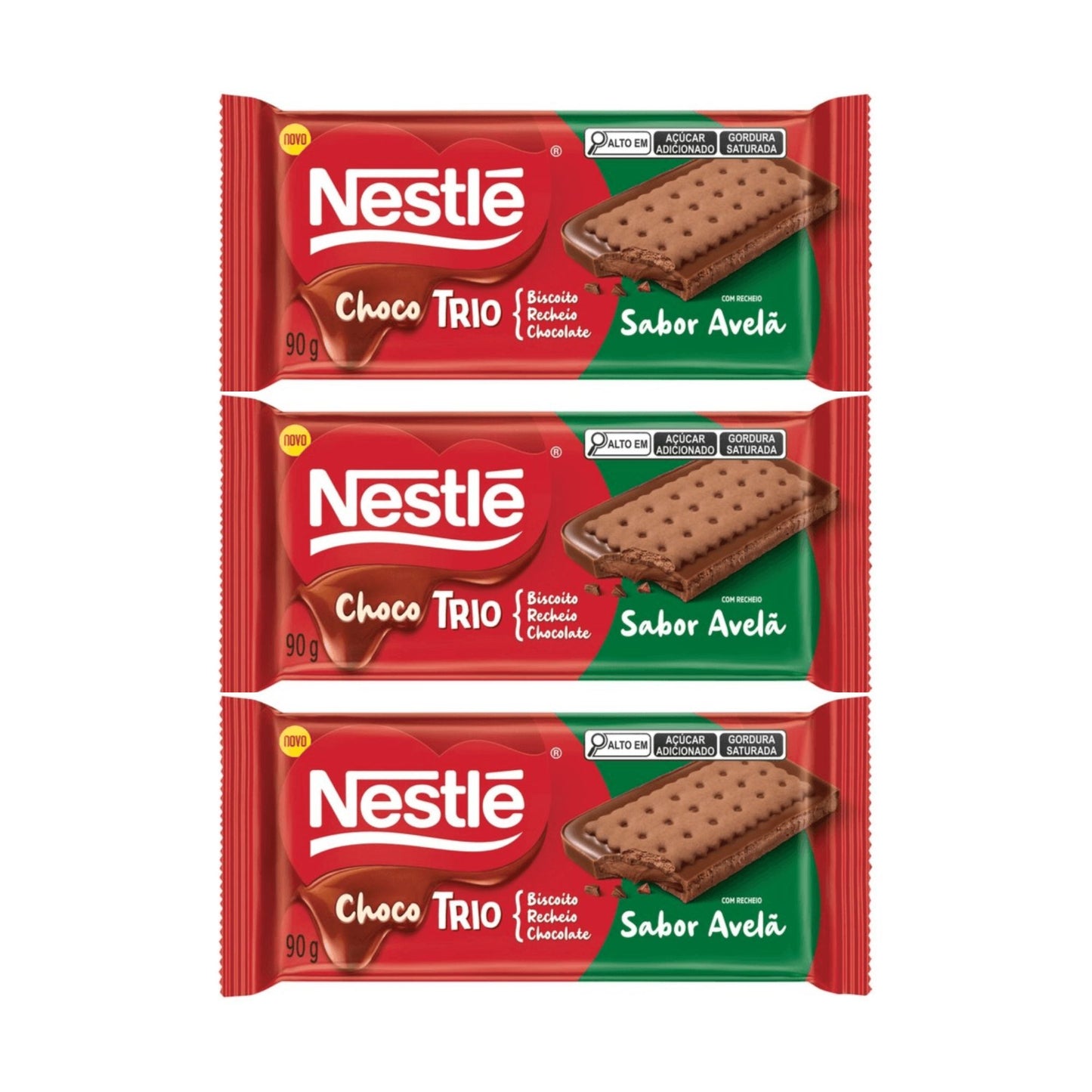Nestlé Barra de Chocolate Choco Trio Biscoito Recheio (3x90g)