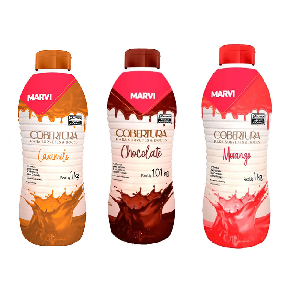Marvi Cobertura de sorvete - 1 Unidade (1Kg) - Sabor: