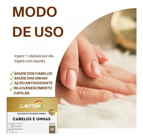 Lavitan Cabelos e Unhas 30 Cápsulas  50g