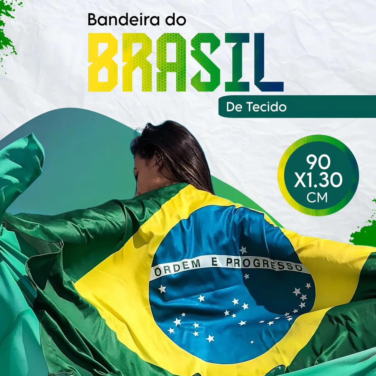 Bandeira Brasil 90 x 1,30cm