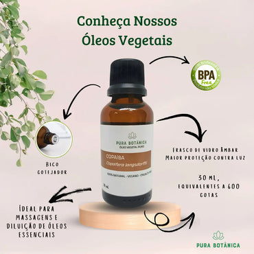 Óleo Vegetal de Copaíba 30ml 100% Puro Pura Botânica – Natural