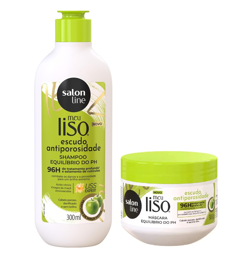 Salon Line Kit - Meu Liso Escudo Antiporosidade: Shampoo 300ml + Máscara 300g