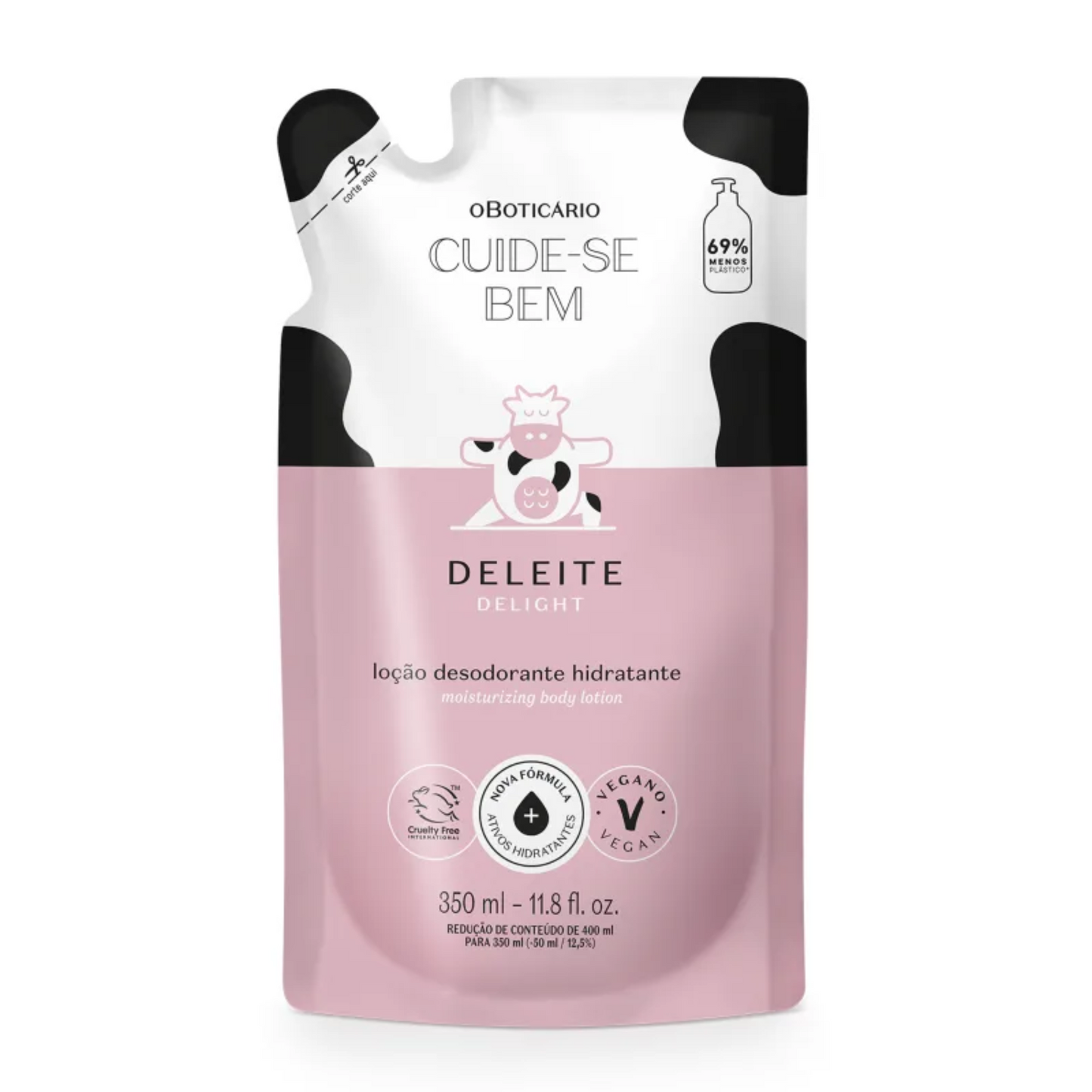 O Boticário Loção Desodorante Hidratante Cuide-se Bem Refil: Deleite (350ml)