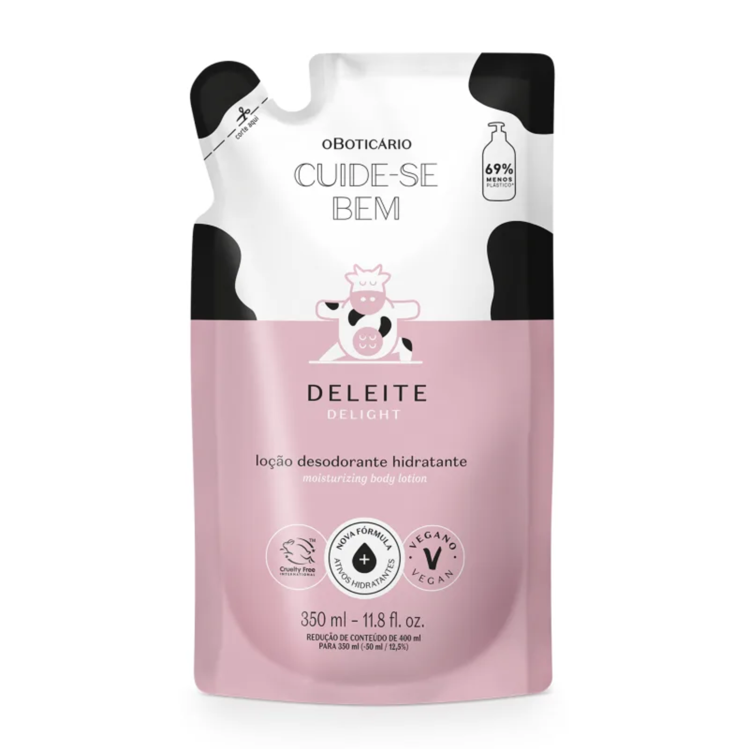 O Boticário Loção Desodorante Hidratante Cuide-se Bem Refil: Deleite (350ml)