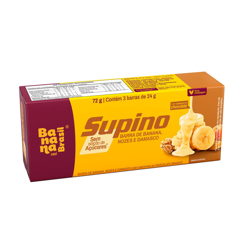 Banana Brasil Supino Zero - Banana, Nuts and Apricot - Box with 3 units of 24g