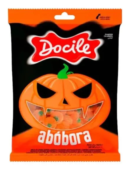 Bala De Goma Abobora Halloween 18g C/24 Unidades - Docile