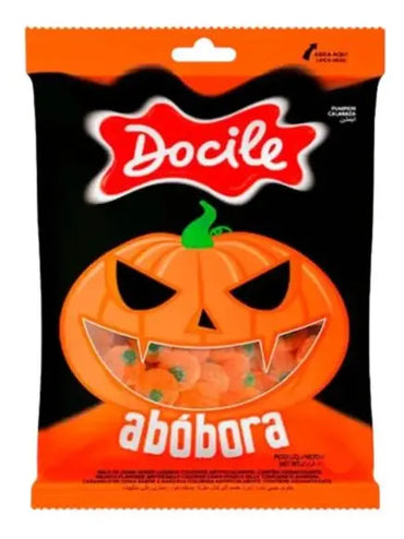 Bala De Goma Abobora Halloween 18g C/24 Unidades - Docile