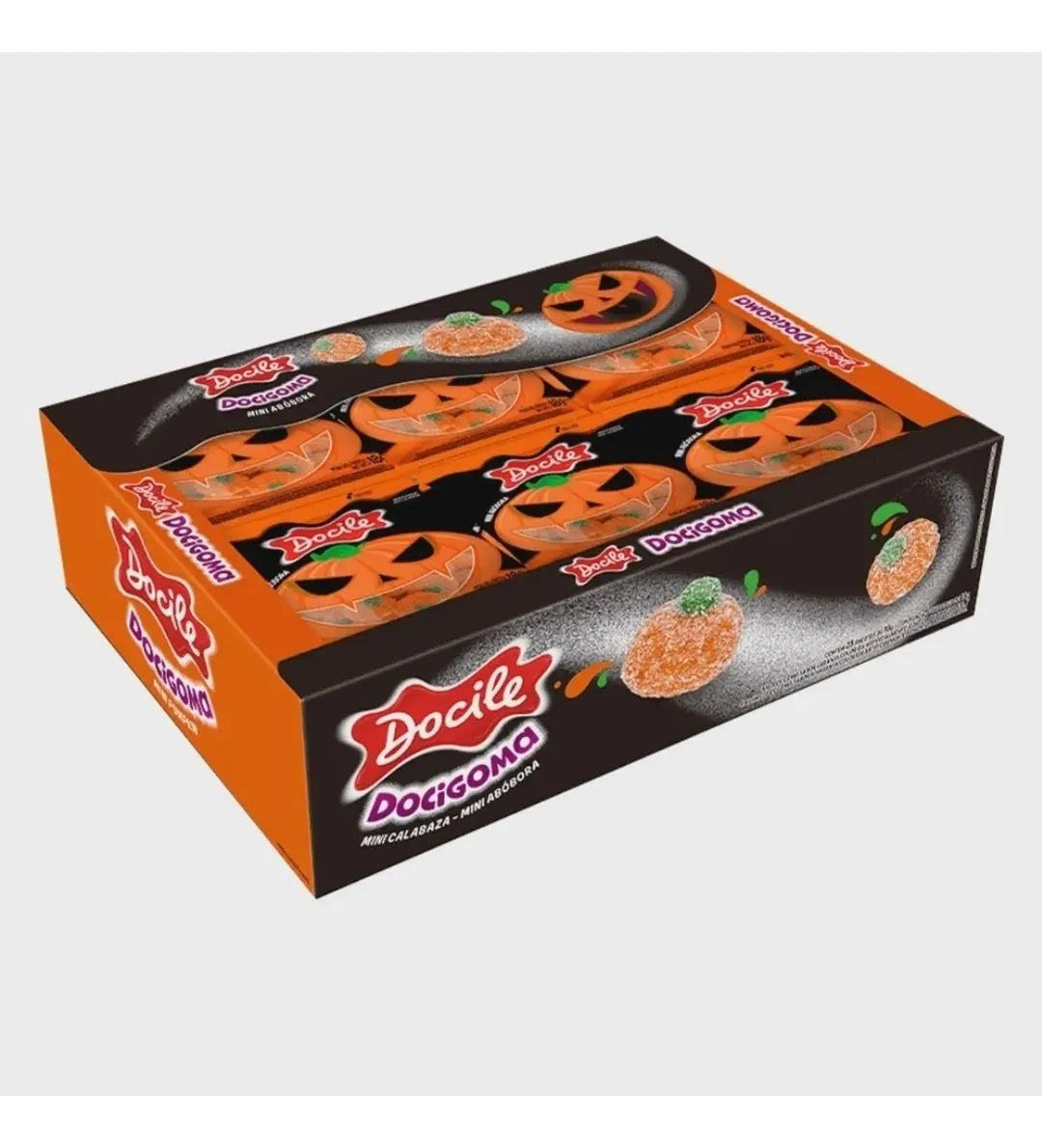 Bala De Goma Abobora Halloween 18g C/24 Unidades - Docile
