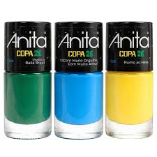 Kit 3 Esmaltes Anita Coleção Copa Do Mundo 2026 Vai Brasil!!!!