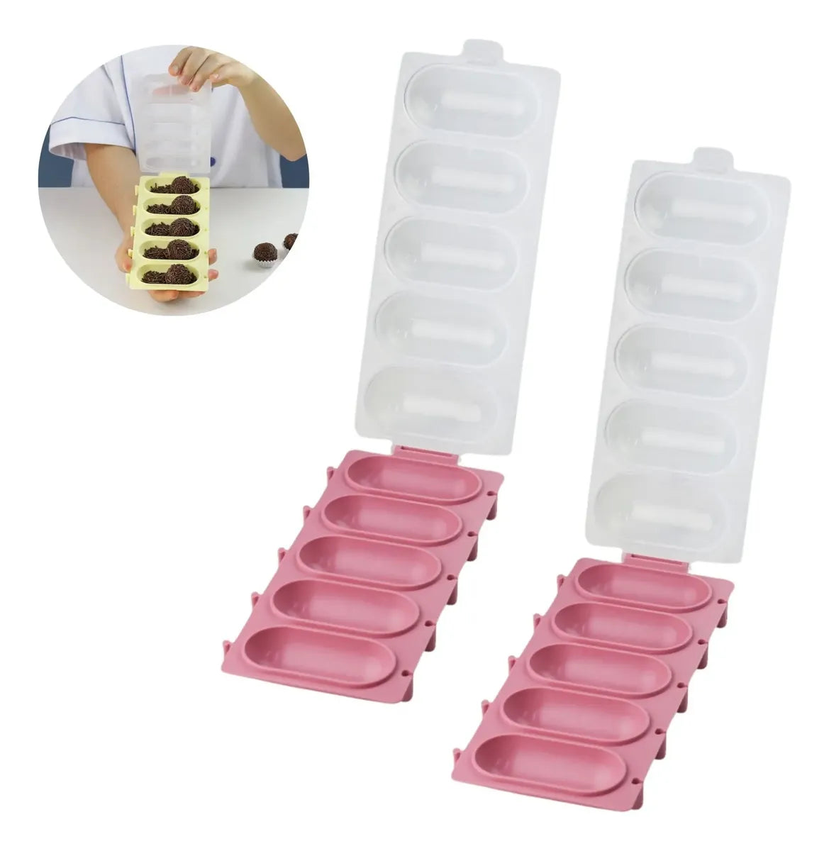 Kit 2 Chocalhos Enrolador De Brigadeiro Doce Bluestar Full
