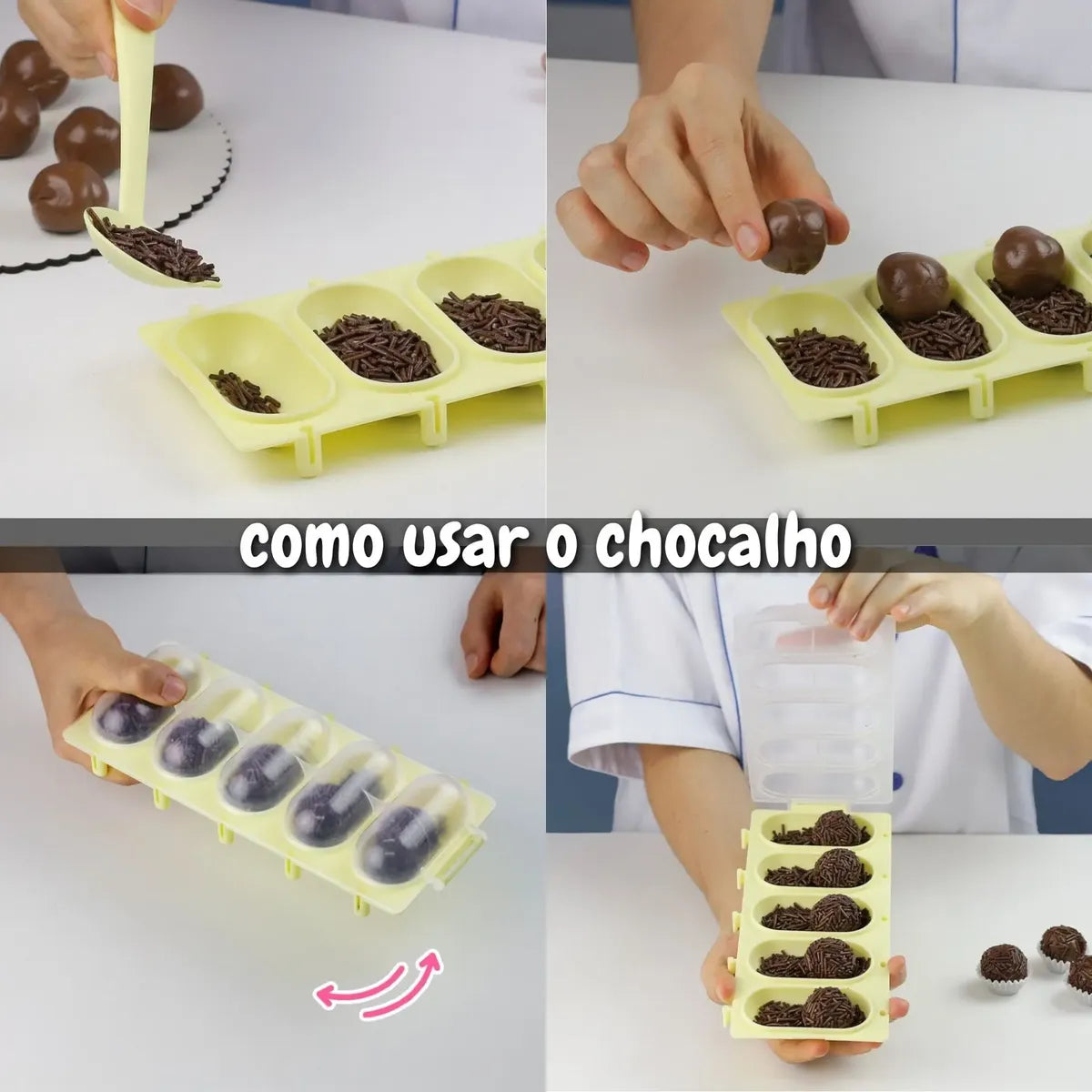 Kit 2 Chocalhos Enrolador De Brigadeiro Doce Bluestar Full