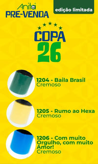 Kit 3 Esmaltes Anita Coleção Copa Do Mundo 2026 Vai Brasil!!!!