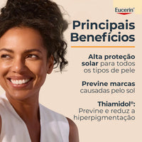 EUCERIN Protetor Solar Facial Antimanchas Cor Clara FPS 70 50ml, Pigment Control, Proteção UVA, UVB e Luz Visível, Thiamidol