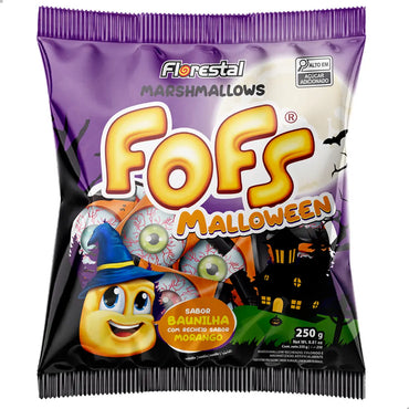 Marshmallow Olho Recheado Halloween Baunilha E Morango 250g