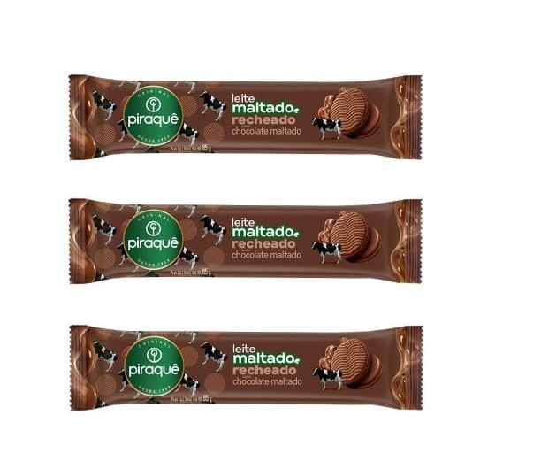 Biscoito Recheado Chocolate Piraquê  3 x 76