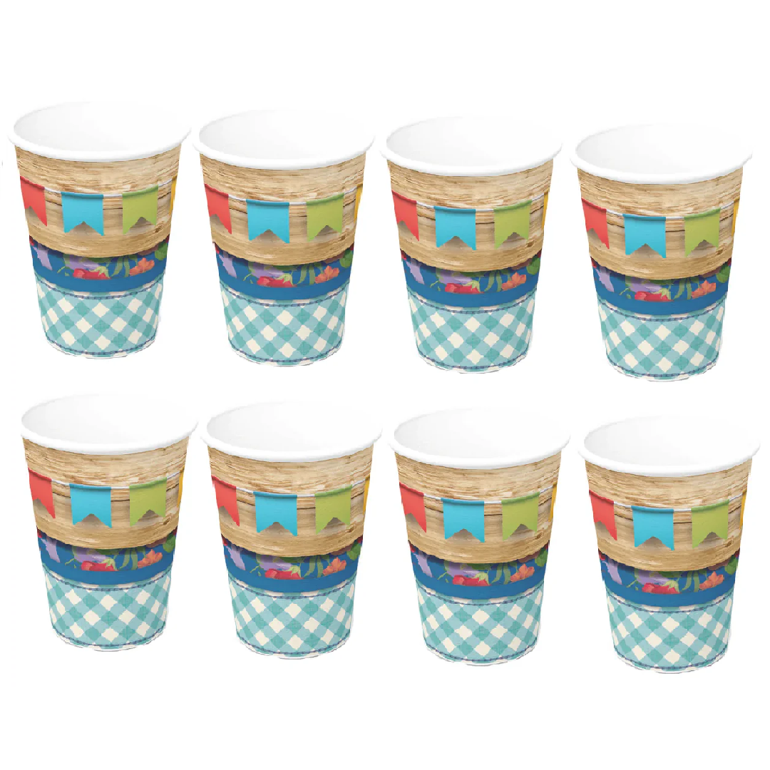 Copo Papel 200Ml Festa Junina 8 copos