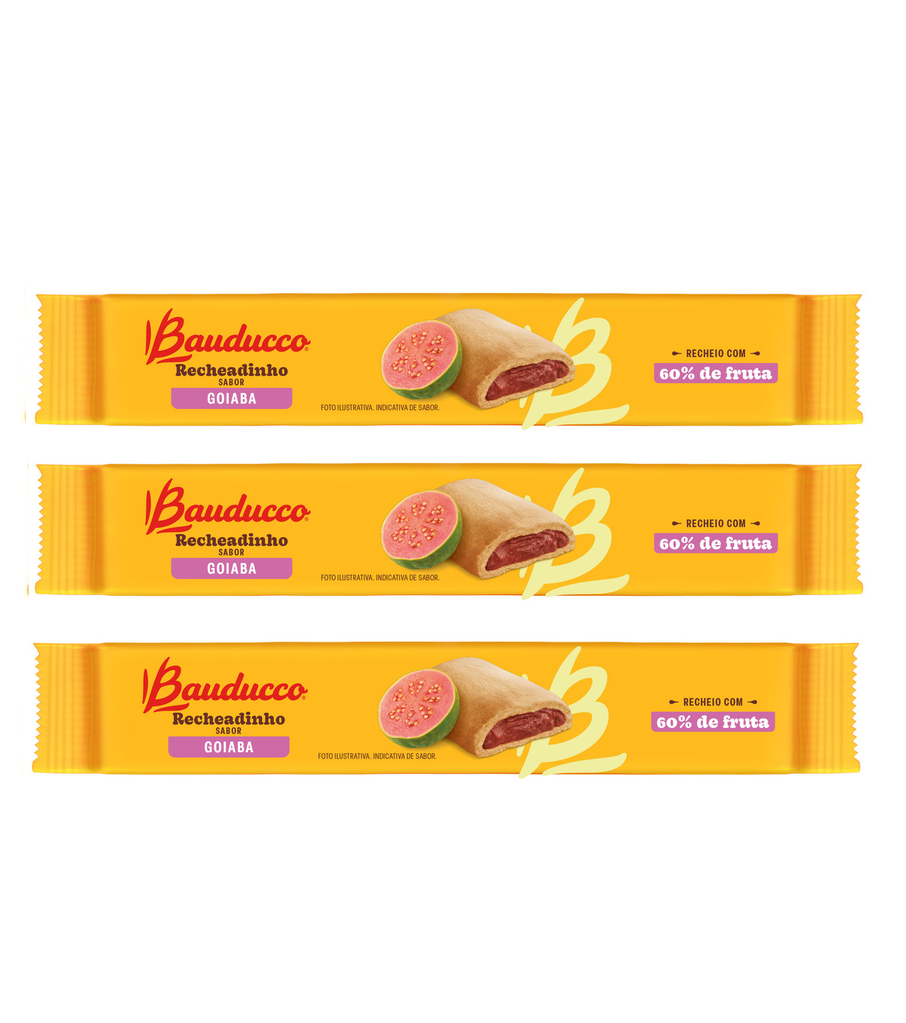 Bauducco Biscoito Recheadinho Goiaba (3x104g)