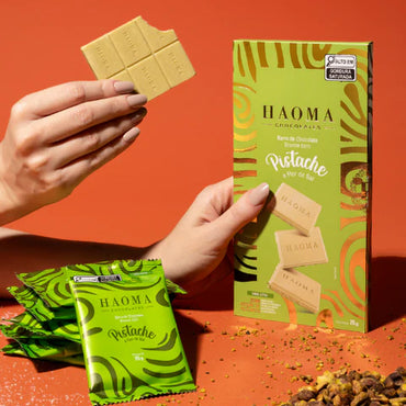 Haoma Barra de Chocolate Pistache e Flor de Sal | Linha Stevia (75g)
