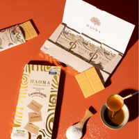 Haoma Barra de Chocolate Branco Caramelizado com Flor de Sal | Linha Stevia (75g)