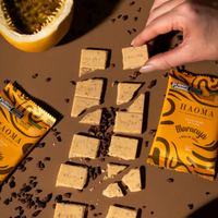 Haoma Barra de Chocolate Branco com Maracujá e Nibs de Cacau | Linha Stevia (75g)