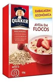 Quaker Aveia em Flocos Regulares Caixa Embalagem Econômica (450g).