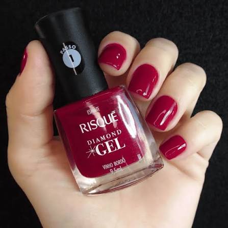 Risqué Esmalte Diamond Gel: Vinho Bordô (9,5ml)