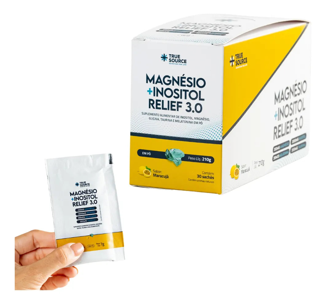 True Magnésio + Inositol Relief 3.0 Sachê - Maracujá (3x7g)