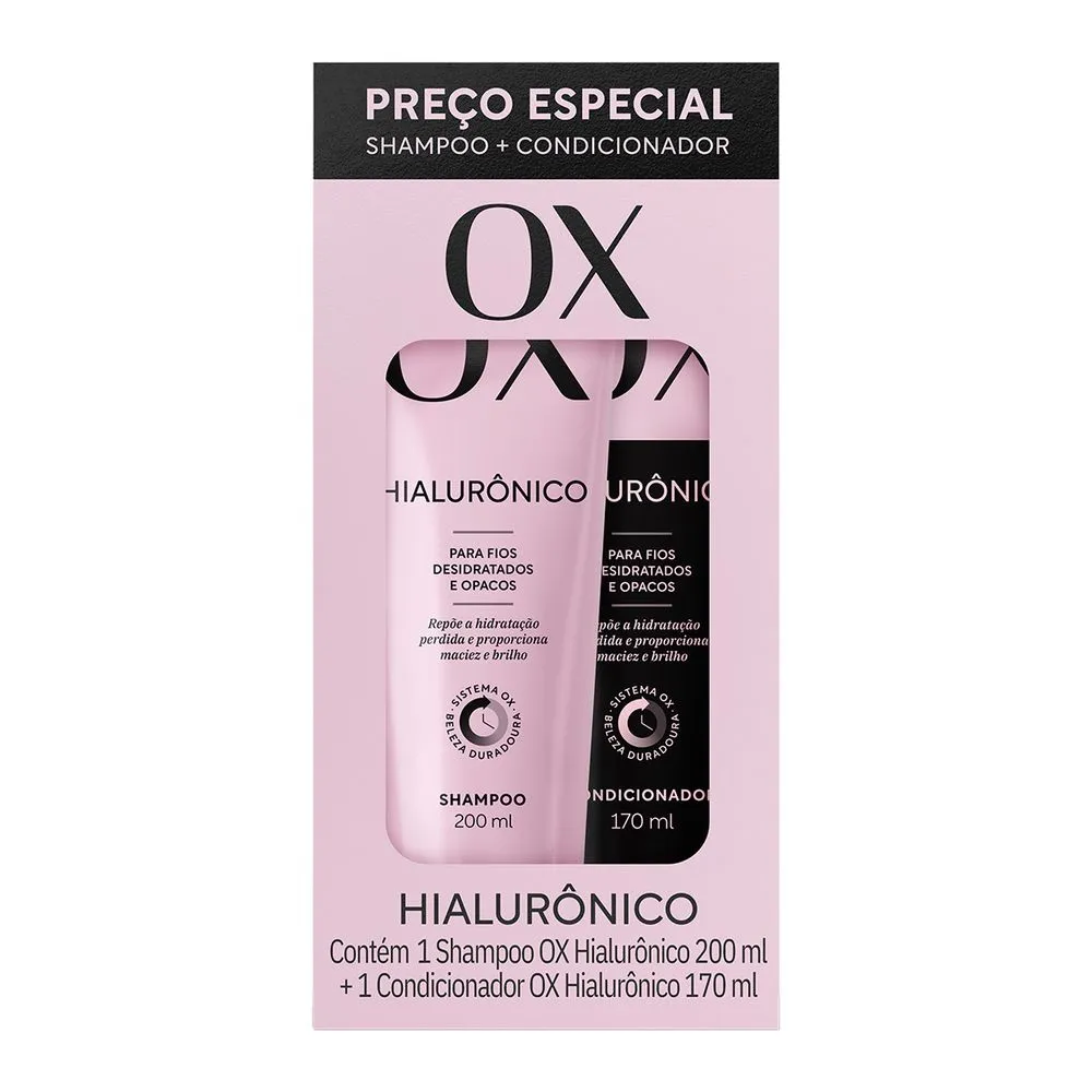 OX Kit Hialurônico Shampoo 200ml + Condicionador 170ml