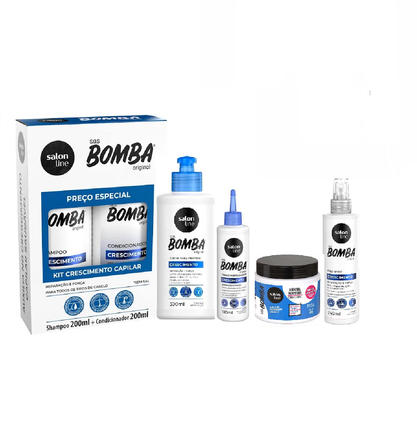 Salon Line - Kit Crescimento Capilar S.O.S. Bomba Original