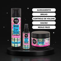 Kit Shampoo, Máscara e Óleo Primer Meu Liso Ostentação Top Coat