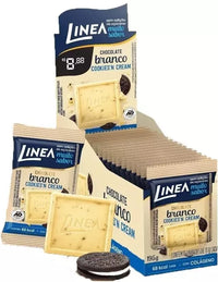 Linea Mini Chocolate Branco com Cookies Zero Açúcar Caixa (15x13g | 195g)