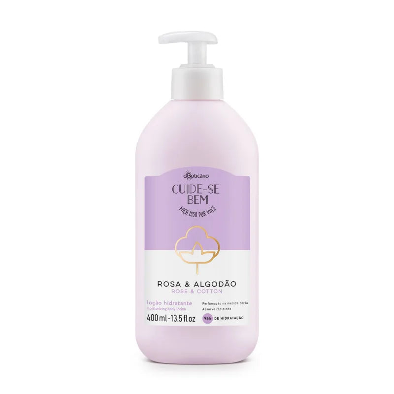 Boticário Loção Hidratante Desodorante Corporal Cuide-se Bem Rosa e Algodão 400ml