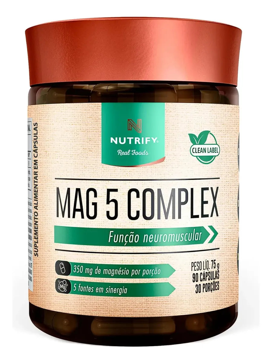 Mag 5 Complex 90 Cápsulas Nutrify 75g (Magnésio)