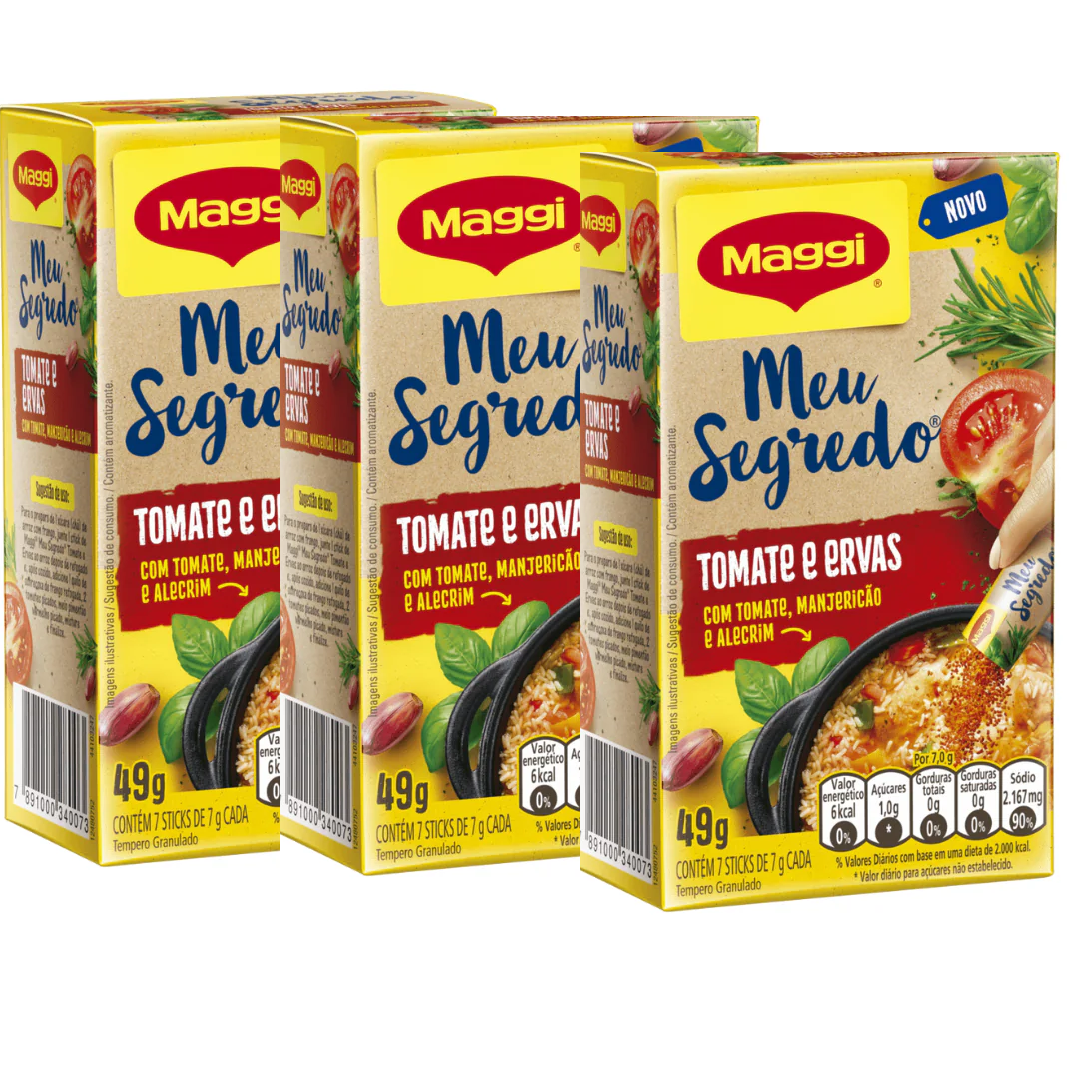 Maggi Tempero Meu Segredo: Tomate e Ervas (3x49g)