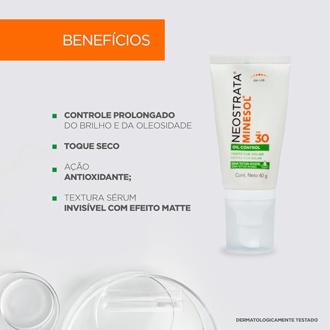 Neostrata Minesol Protetor Solar Facial Sérum Oil Control FPS 30, 40g
