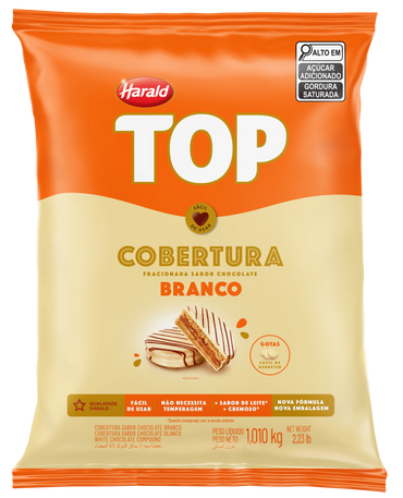 Cobertura de Chocolate Gotas Top Harald (1,010Kg)
