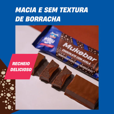 Barra de Proteína Mukebar Performance Chocolate com Avelã  Pack 3 unidades 60g