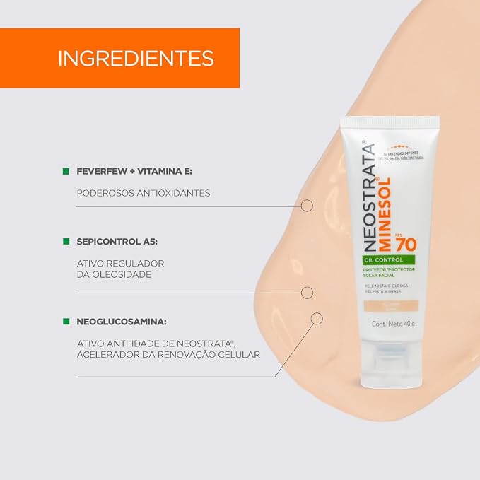 Protetor Minesol Oil Control Claro Fps70 40G