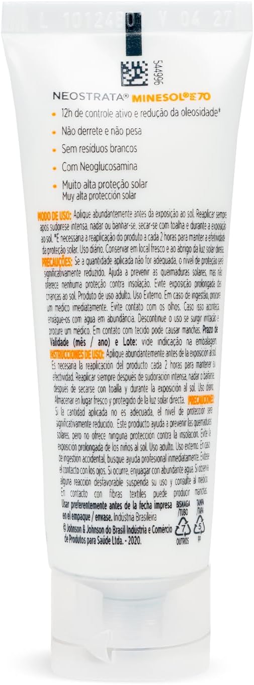 Protetor Minesol Oil Control Claro Fps70 40G
