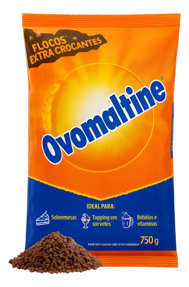 Ovomaltine Em Pó 750g Flocos Extra Crocante Chocolate