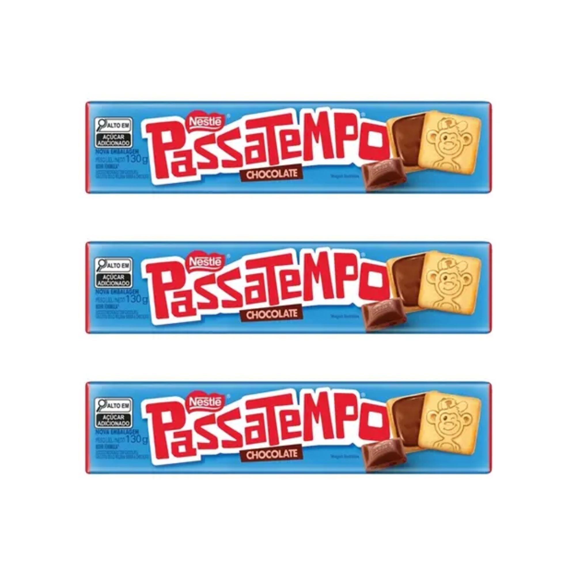 Nestlé Biscoito Passatempo® Recheado Chocolate (3x130g)