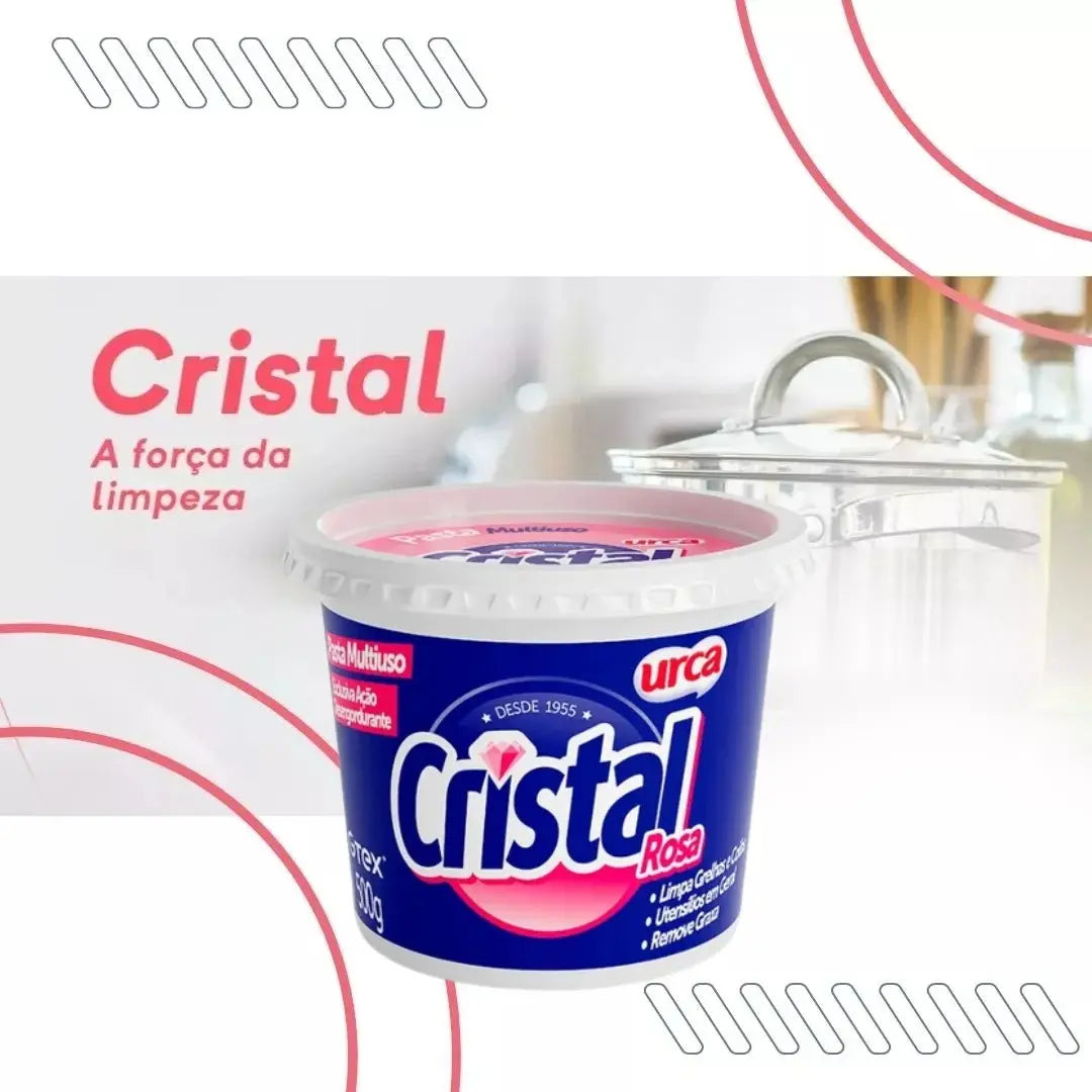 Sabão Em Pasta Cristal Rosa 500g Limpeza Multiuso