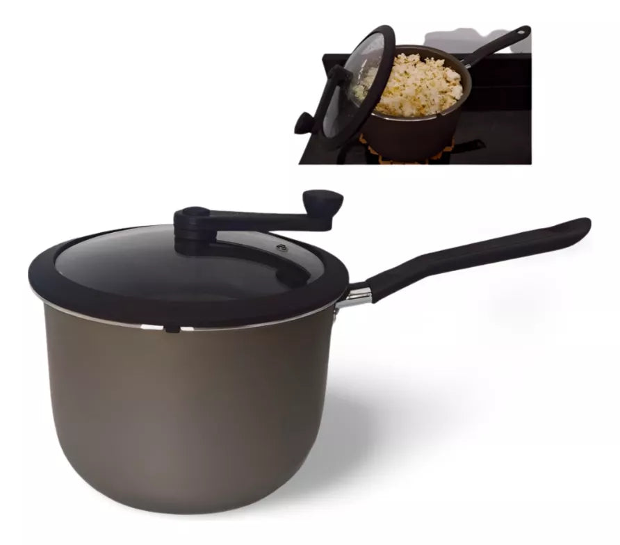 Nonstick Popcorn Maker with Glass Lid and Lock 4.20 Liters - PIC.POC