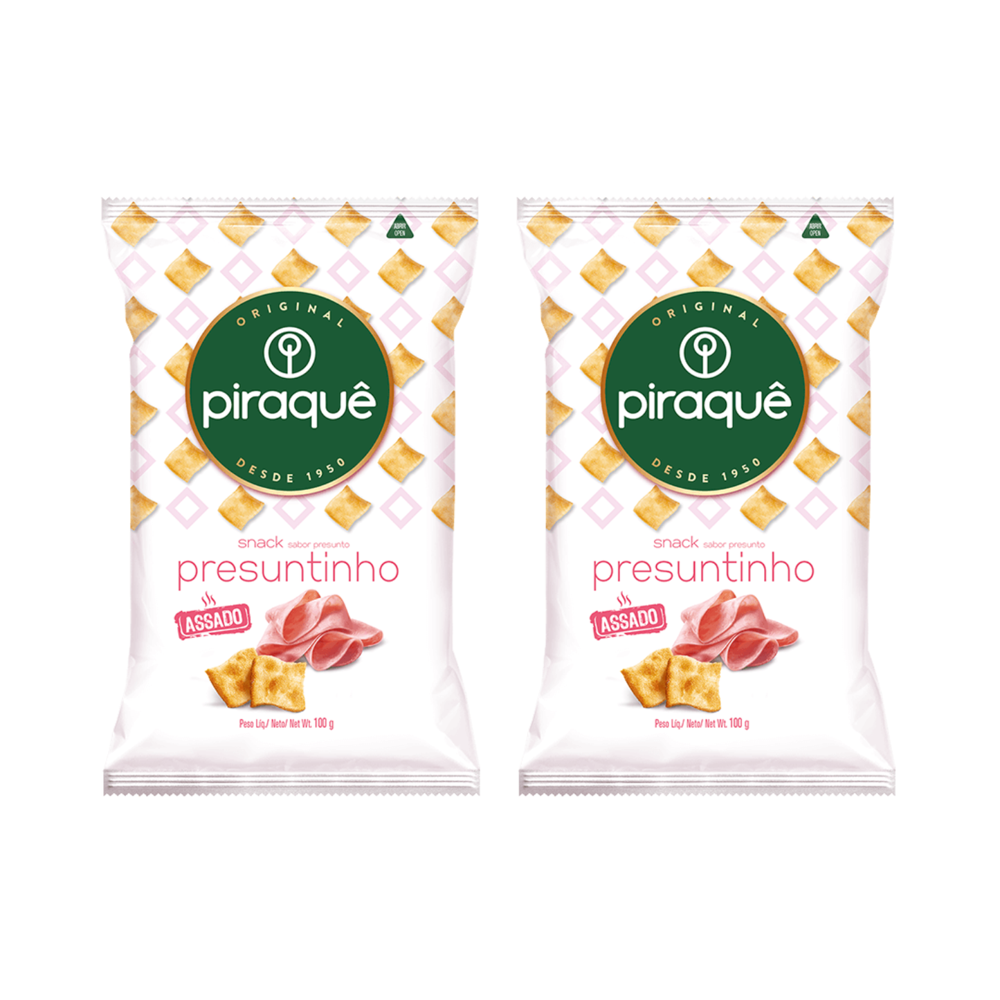 Piraquê Biscoito Salgadinho Presuntinho (2x100g)