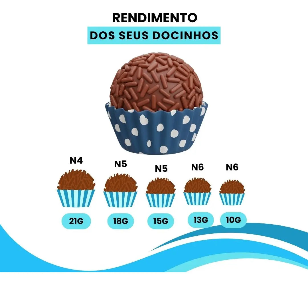 Placa Porcionadora De Doces Brigadeiro Beijinho 13g 50 Furos