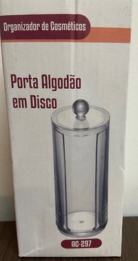 Porta Algodão em Disco Acrílico